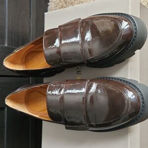 Franco Sarto Brown Leather Loafers